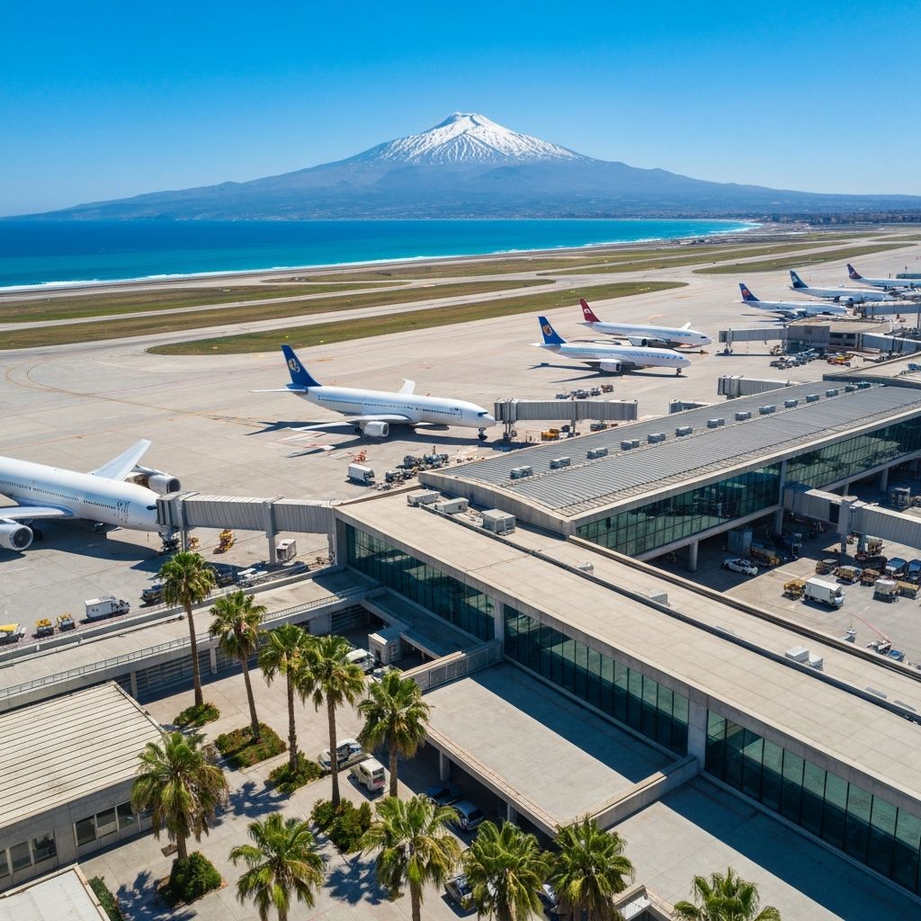 Aerial view of the Sicilian coast
